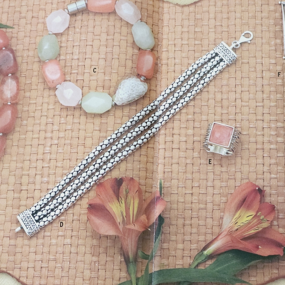 Silpada Rare Sterling Silver Triple Strand Popcorn Bracelet B1210 *FIRM* - Picture 13 of 14
